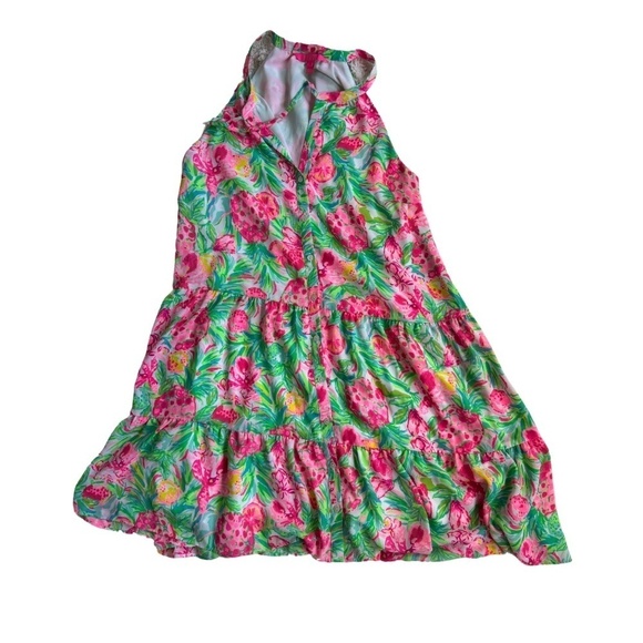 Lilly Pulitzer Carolane Lileeze Halter Swing Dress Pear Necessities Large - Picture 2 of 6